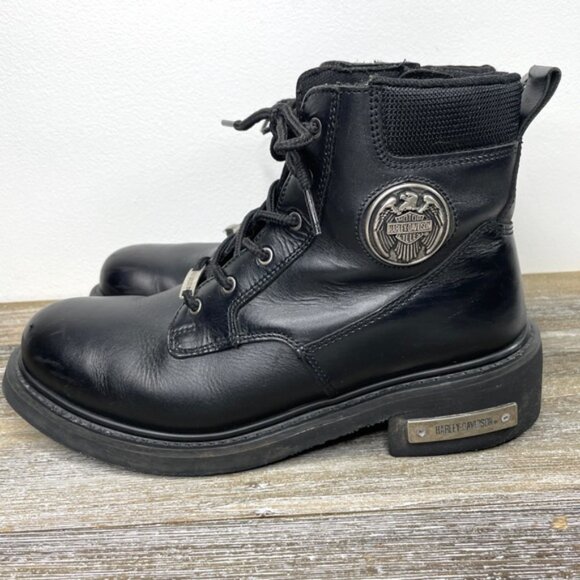 Harley Davidson Mens Leather Lace Up Riding Boots Sz 11 main image 4
